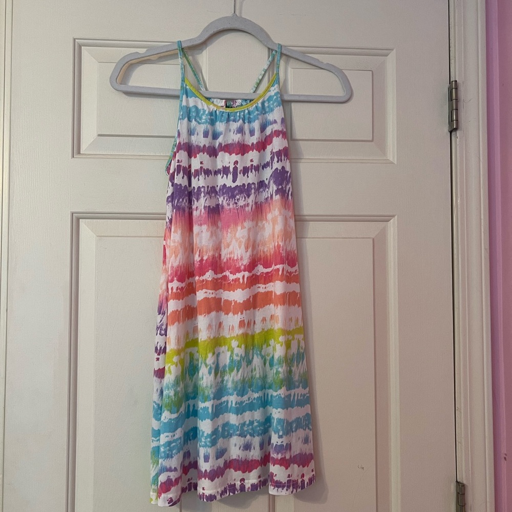 Girls Children Place Colorful Tie-Dye Dress